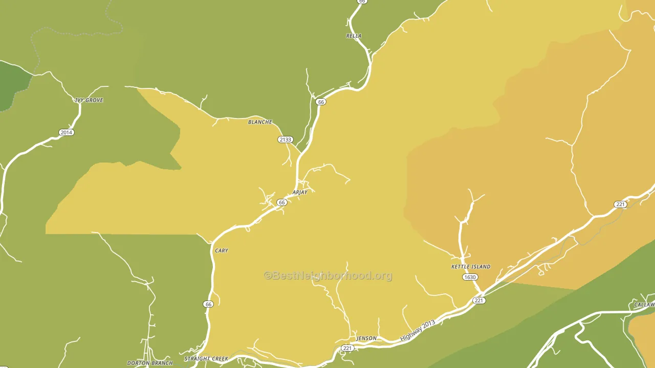 Arjay, KY block-group voter-turnout map