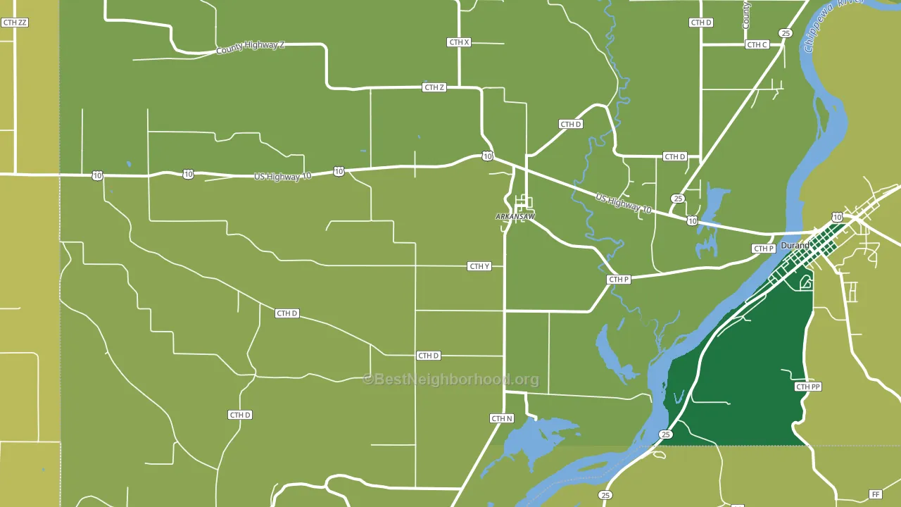 Arkansaw, WI block-group voter-turnout map