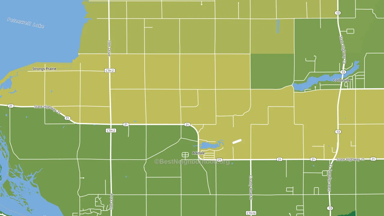 Arkdale, WI block-group voter-turnout map