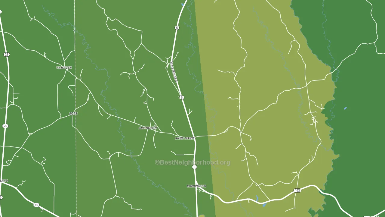 Arlington, AL block-group voter-turnout map