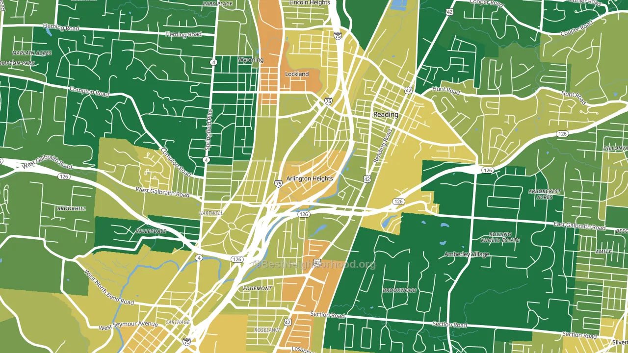 Arlington Heights, OH block-group voter-turnout map