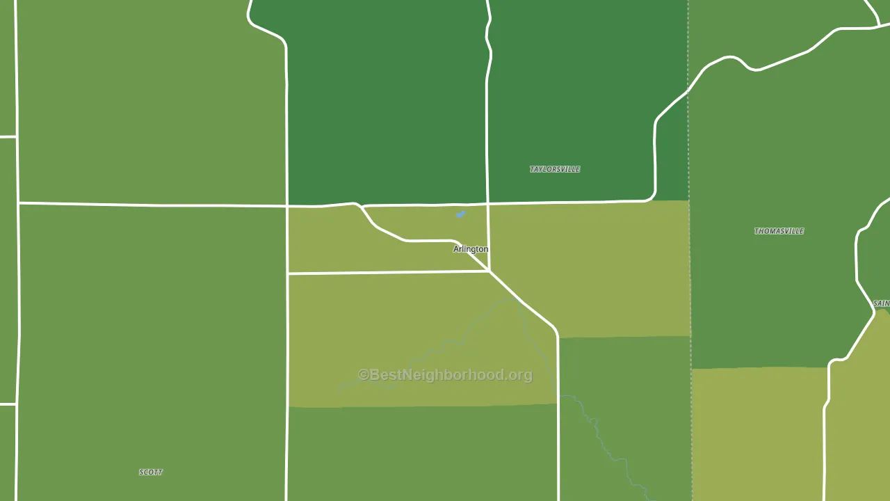 Arlington, IA block-group voter-turnout map