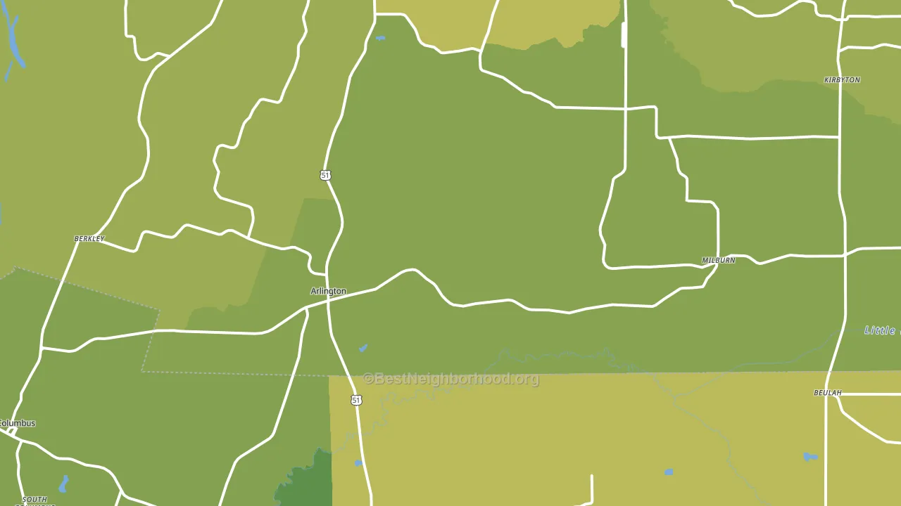 Arlington, KY block-group voter-turnout map