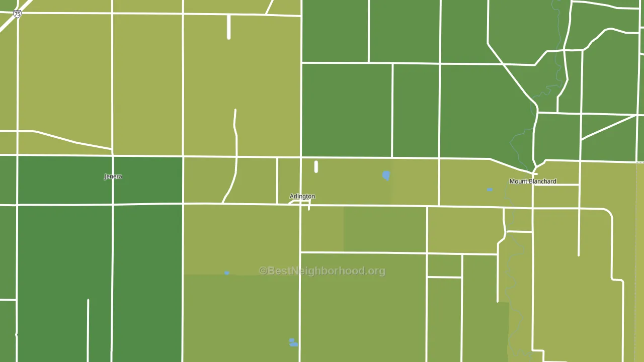 Arlington, OH block-group voter-turnout map