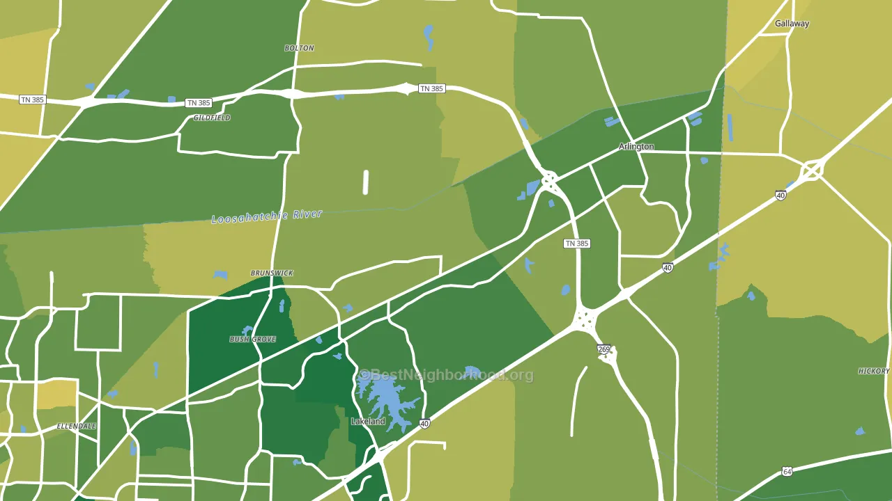 Arlington, TN block-group voter-turnout map