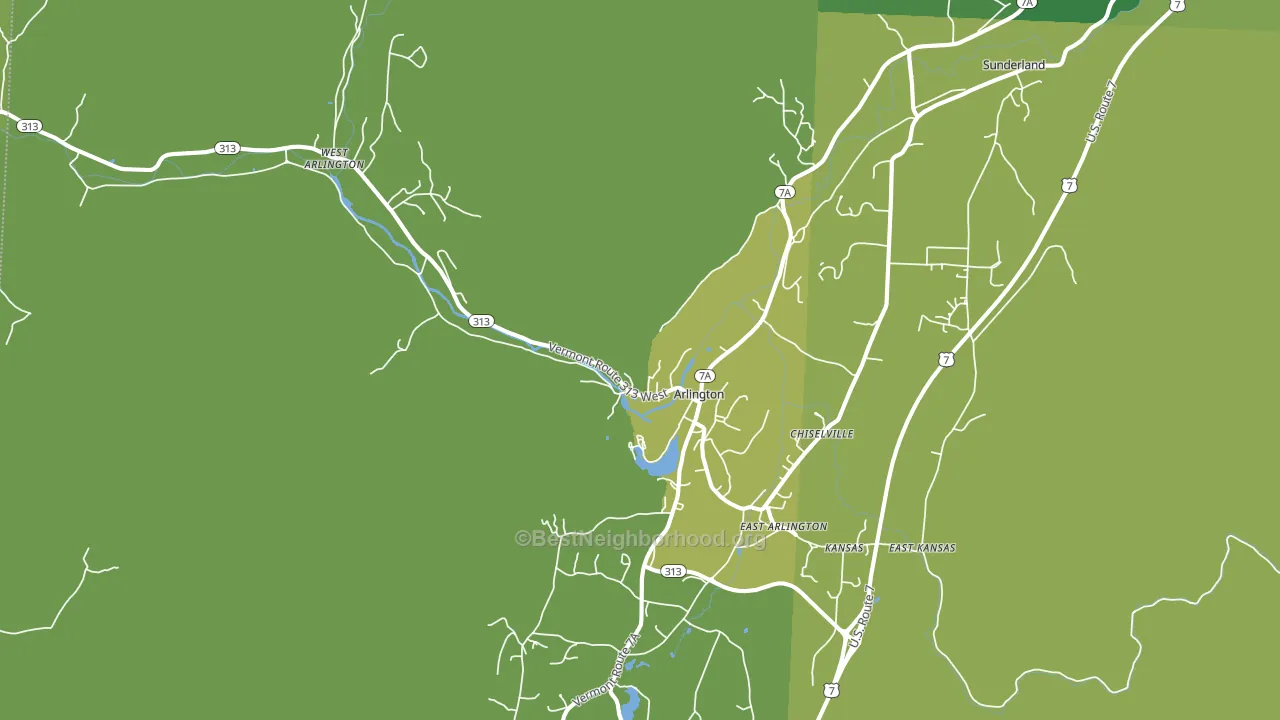 Arlington, VT block-group voter-turnout map