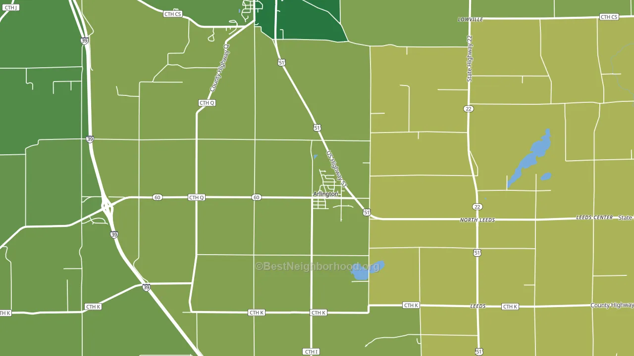 Arlington, WI block-group voter-turnout map