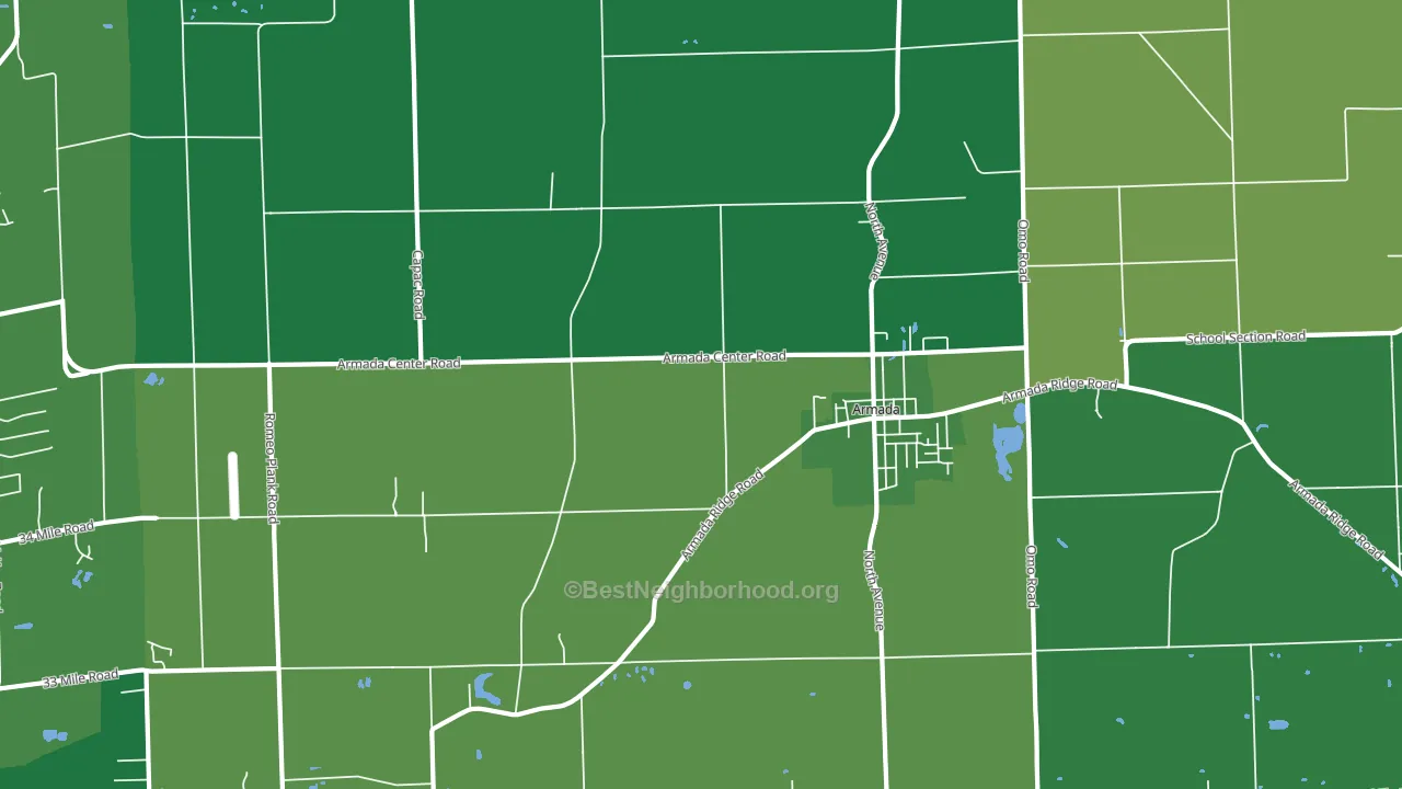 Armada, MI block-group voter-turnout map