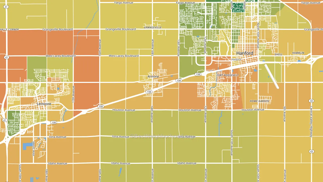 Armona, CA block-group voter-turnout map