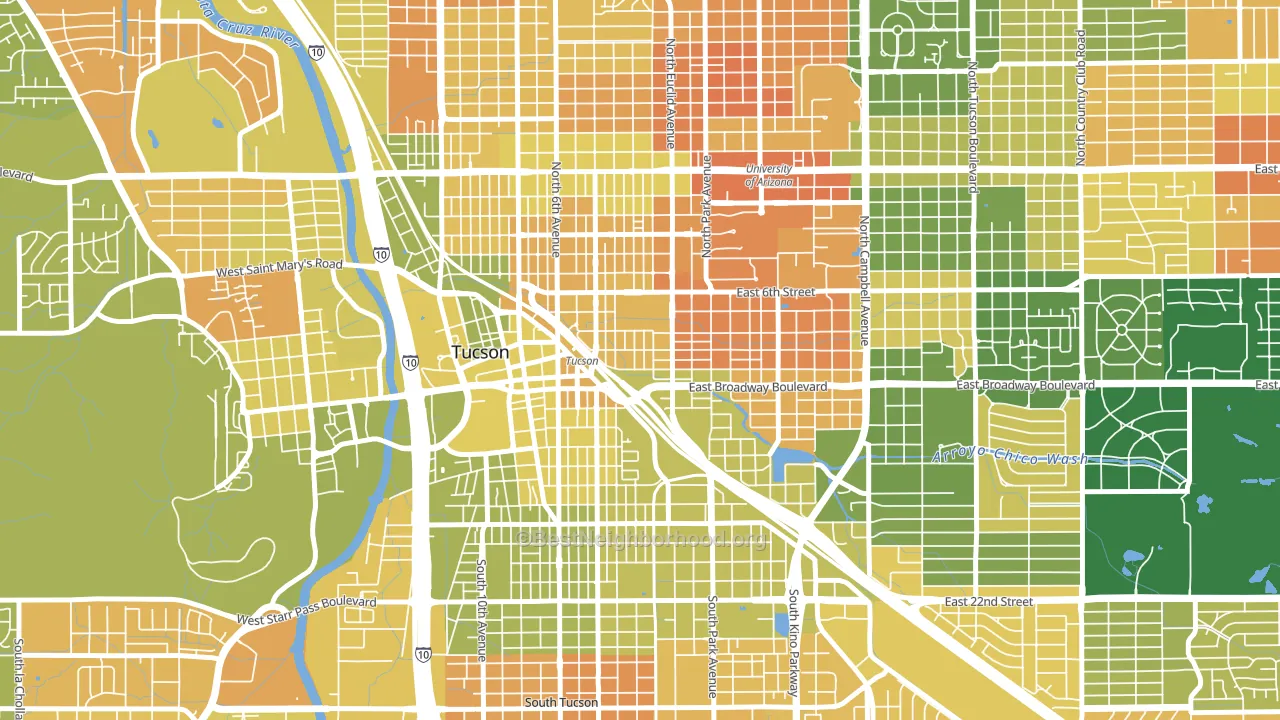 Armory Park, Tucson, AZ block-group voter-turnout map