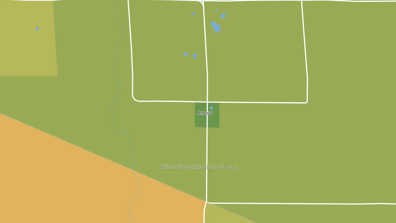 Armour, SD block-group voter-turnout map