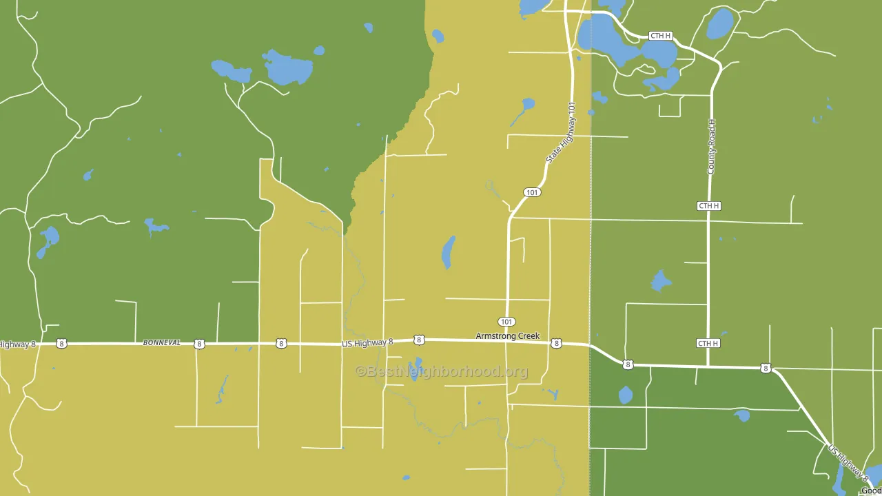 Armstrong Creek, WI block-group voter-turnout map