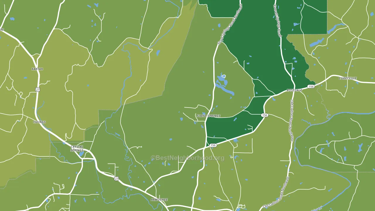 Armuchee, GA block-group voter-turnout map