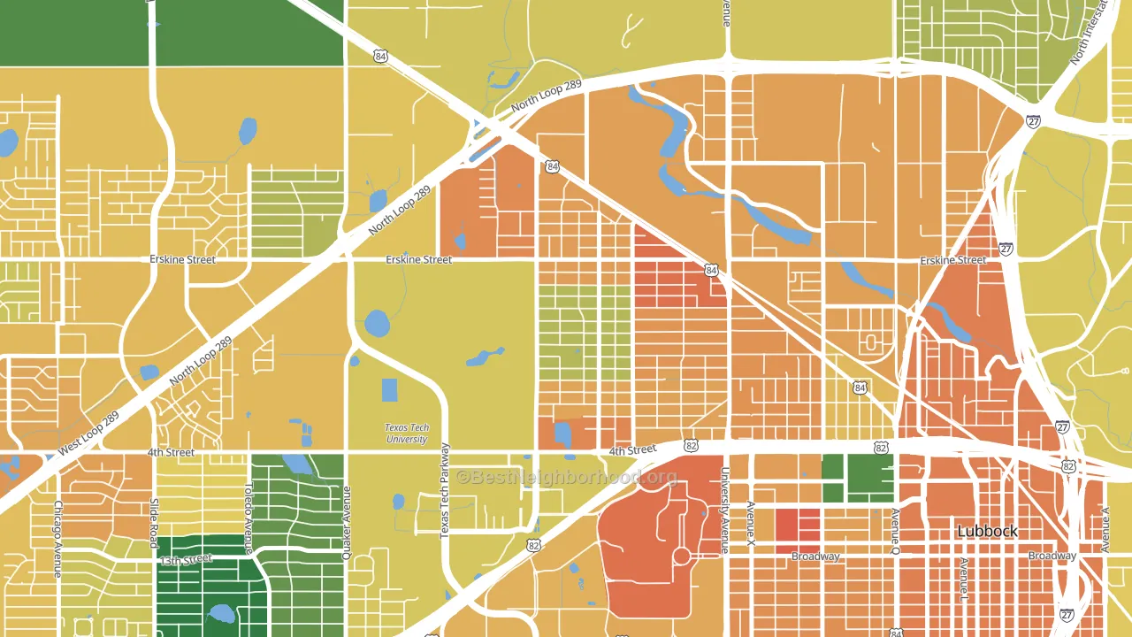 Arnett Benson, Lubbock, TX block-group voter-turnout map
