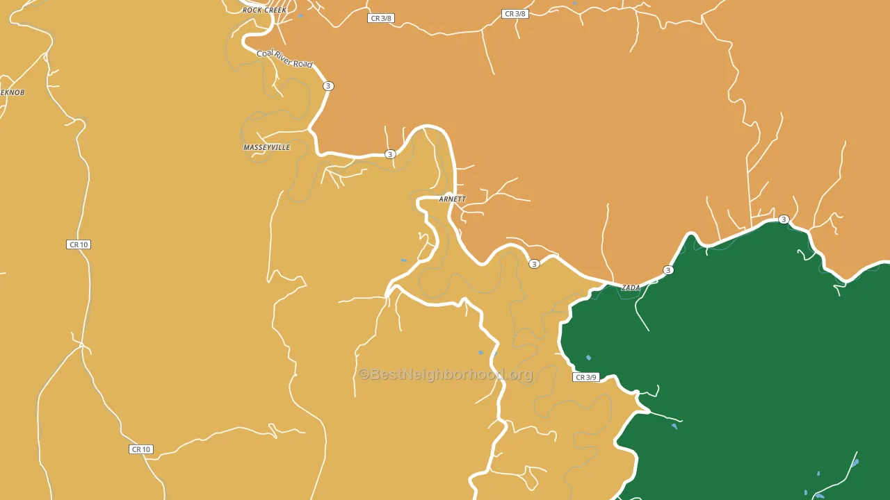 Arnett, WV block-group voter-turnout map