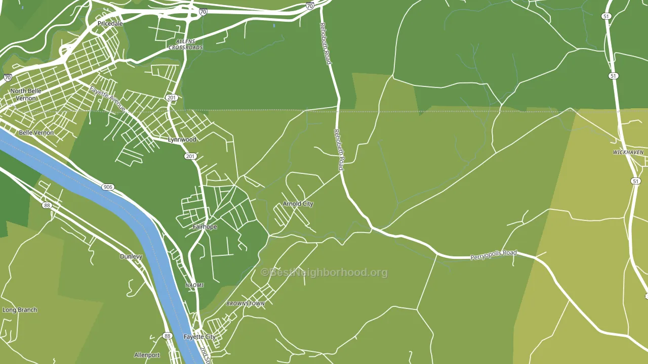 Arnold City, PA block-group voter-turnout map