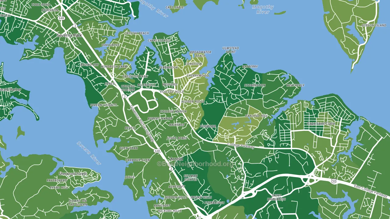 Arnold, MD block-group voter-turnout map