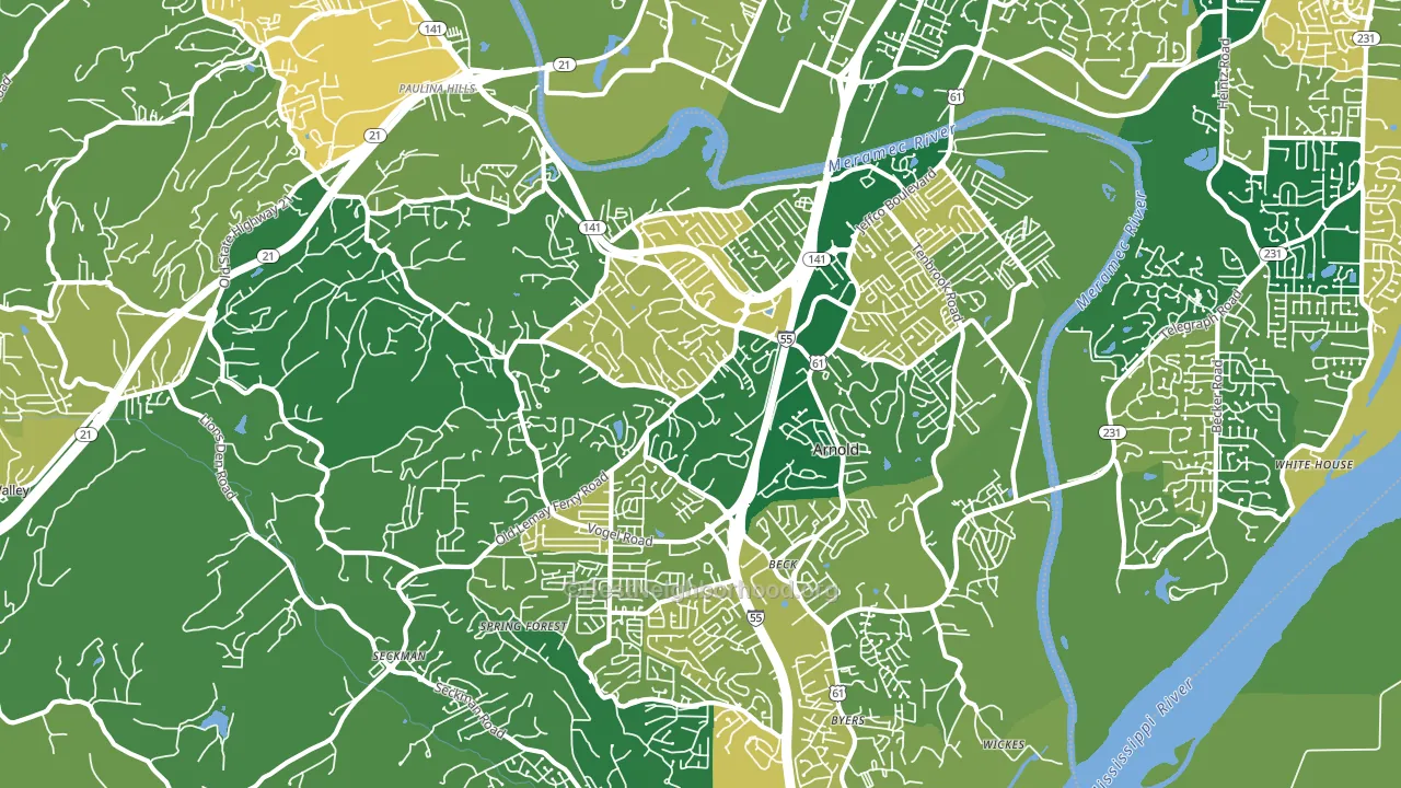 Arnold, MO block-group voter-turnout map