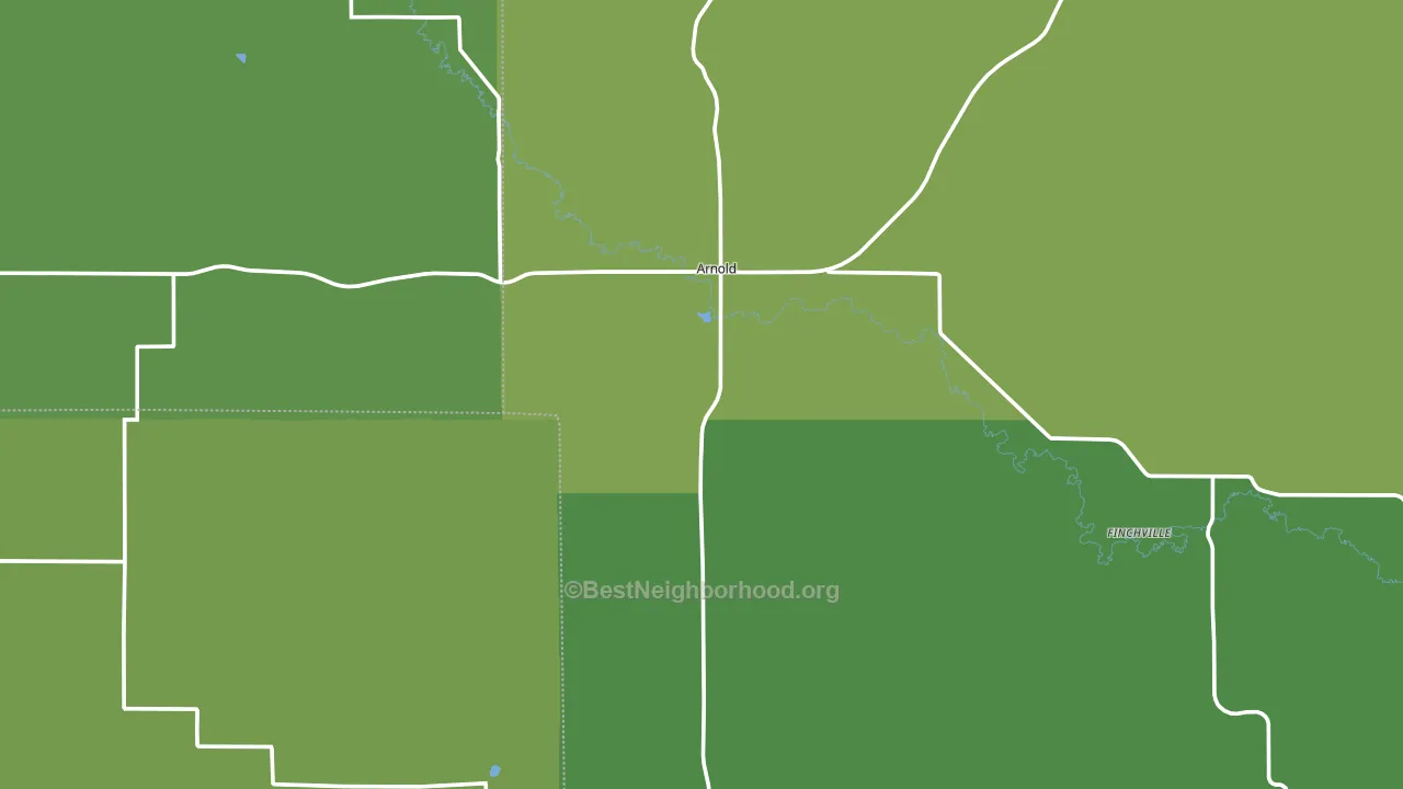 Arnold, NE block-group voter-turnout map
