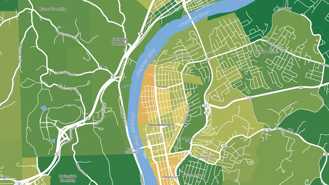 Arnold, PA block-group voter-turnout map