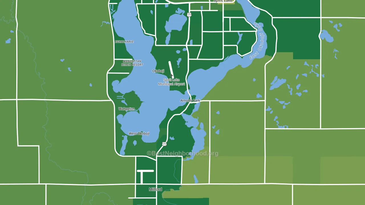 Arnolds Park, IA block-group voter-turnout map