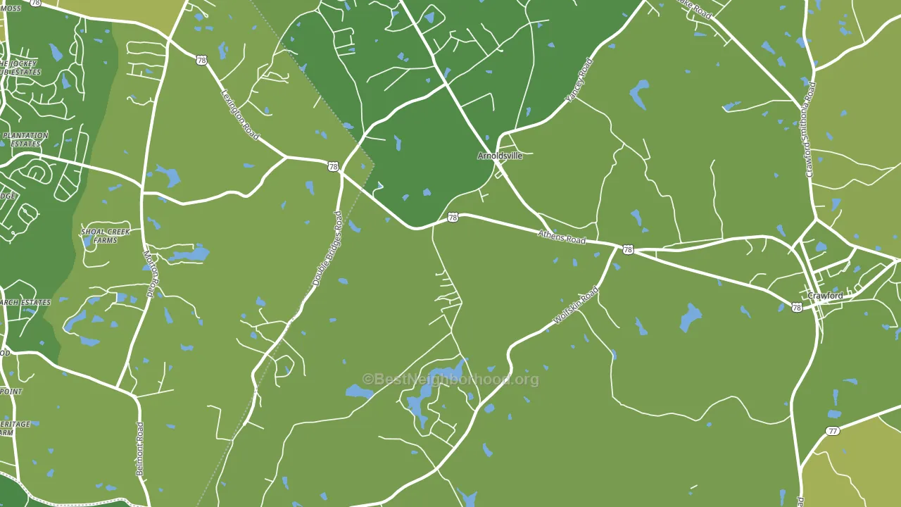 Arnoldsville, GA block-group voter-turnout map
