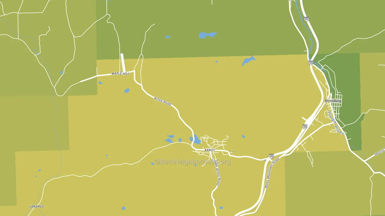 Arnot, PA block-group voter-turnout map