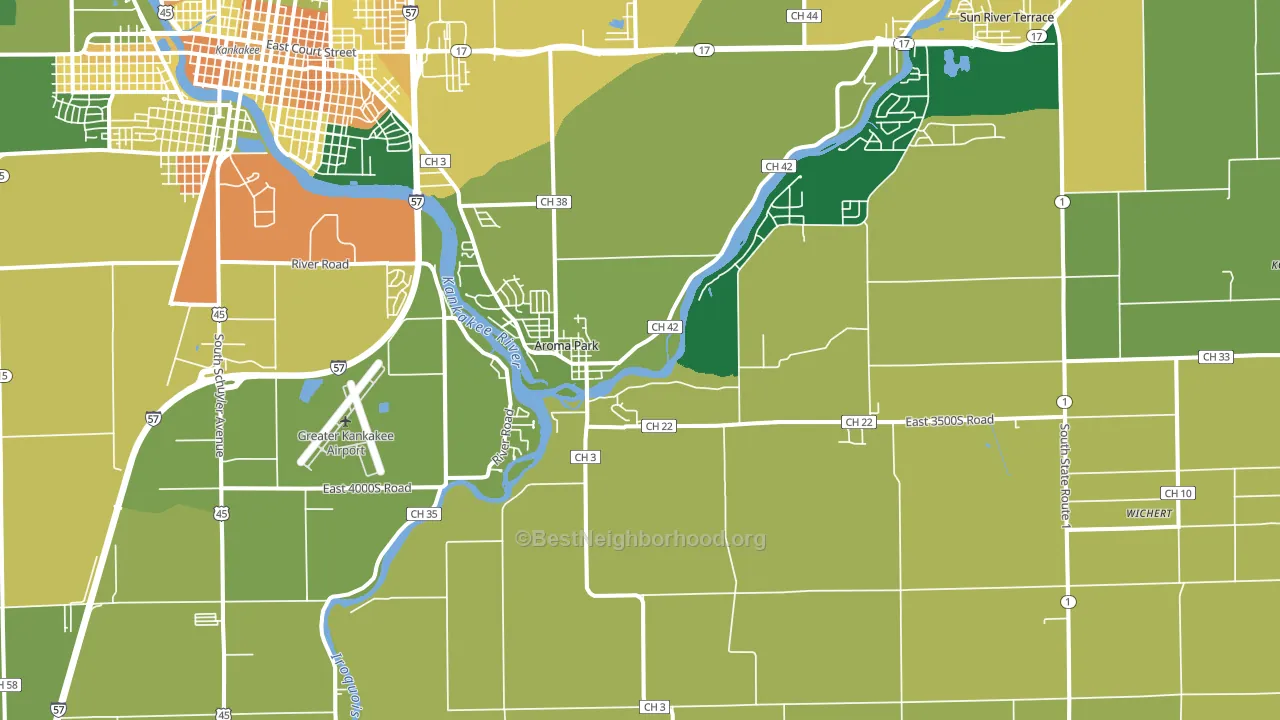 Aroma Park, IL block-group voter-turnout map