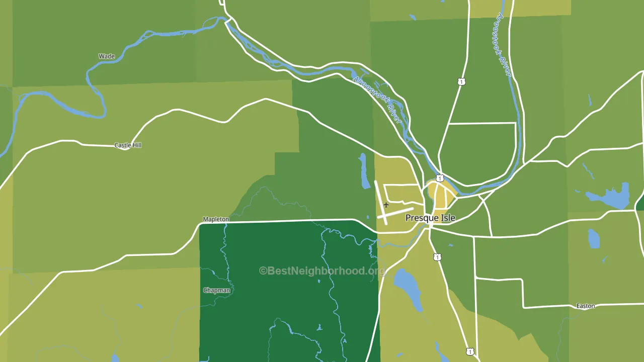 Aroostook County, ME block-group voter-turnout map