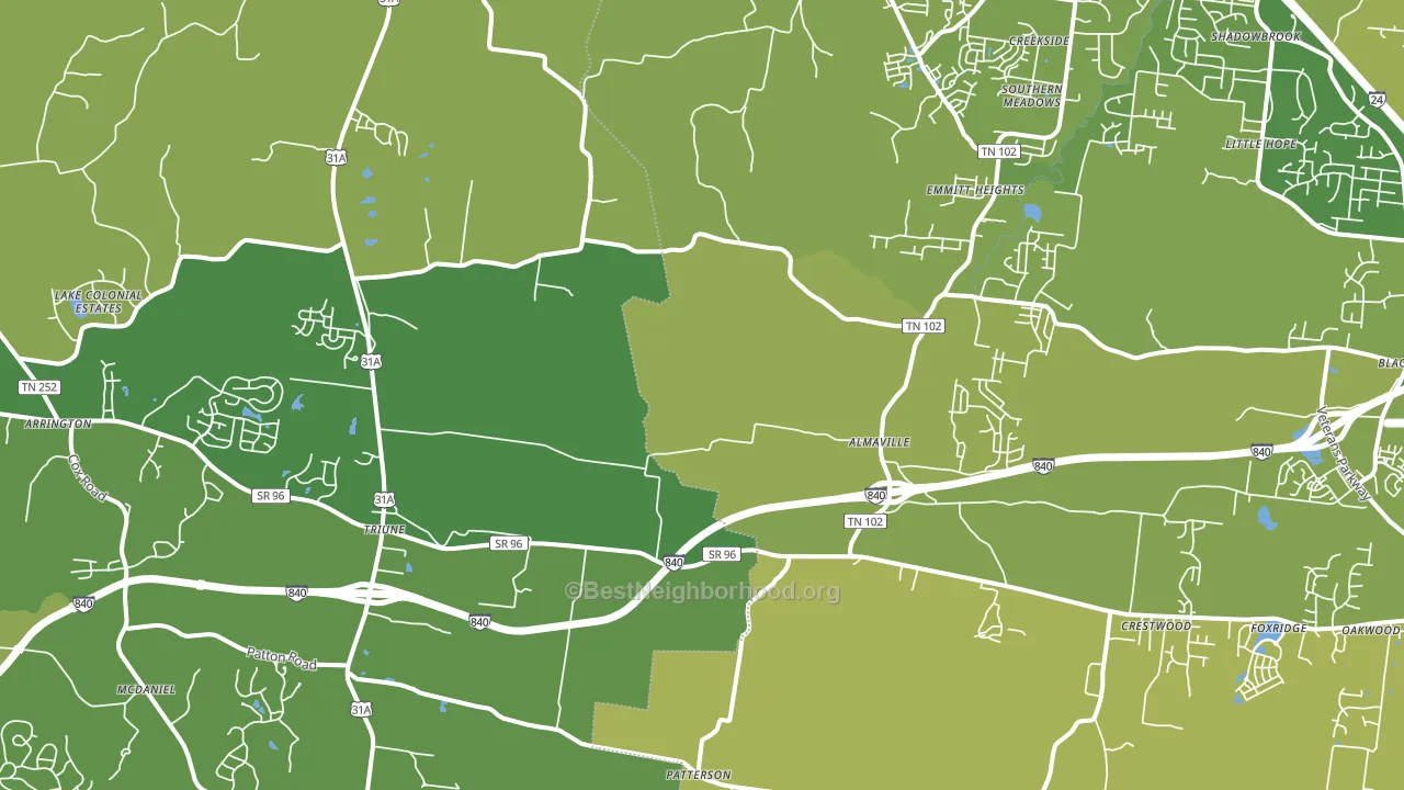 Arrington, TN block-group voter-turnout map
