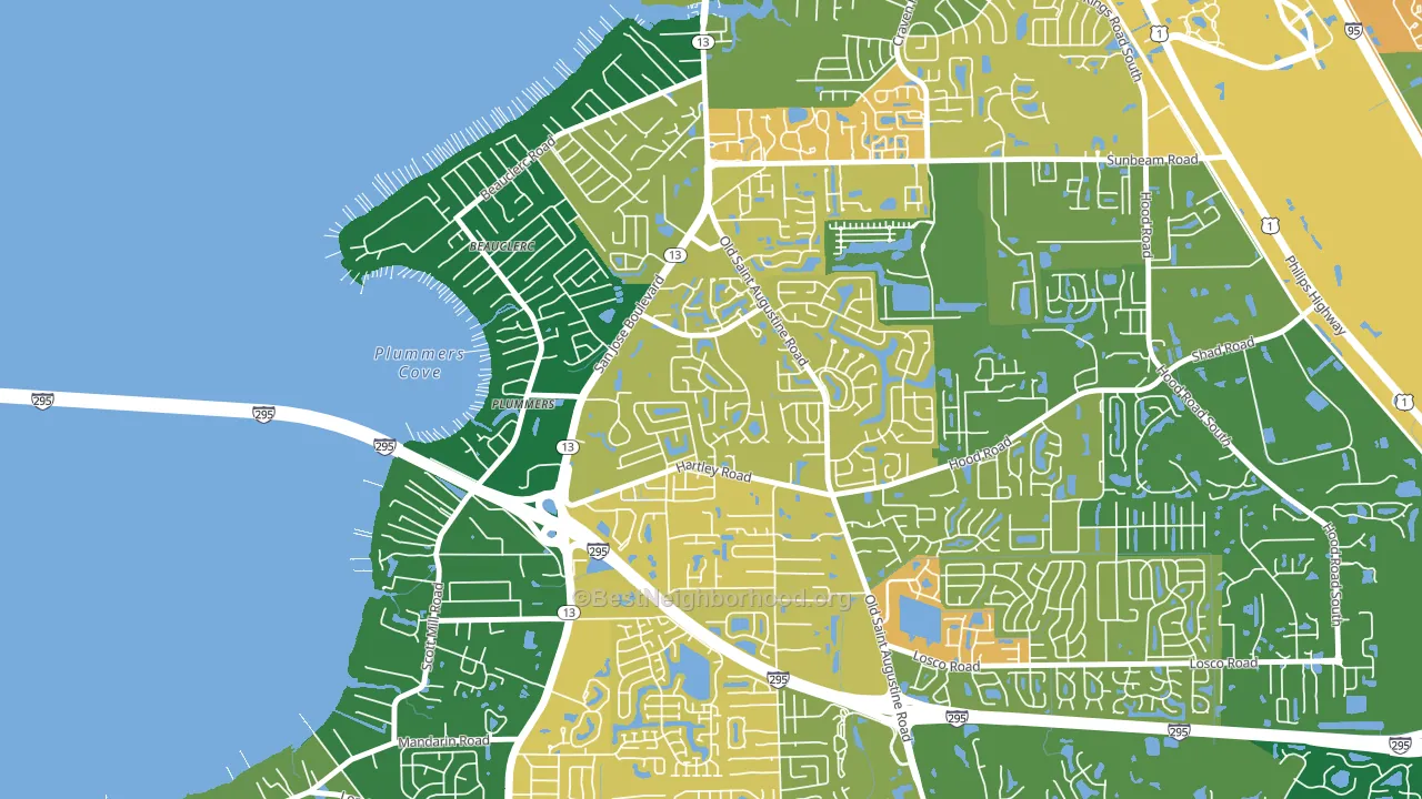 Arrowhead, Jacksonville, FL block-group voter-turnout map