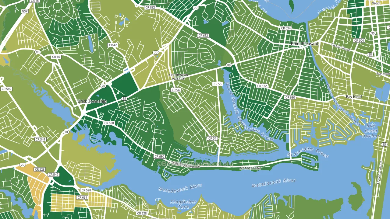 Arrowhead Park, Brick, NJ block-group voter-turnout map