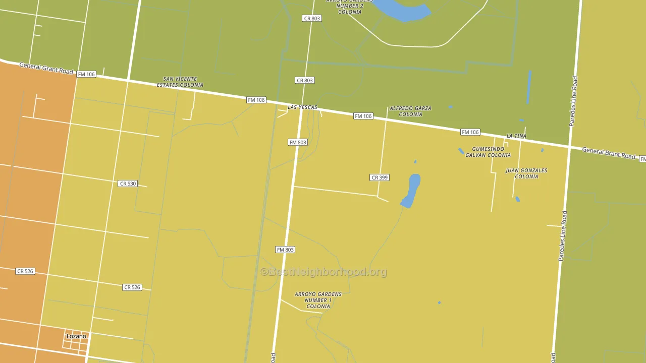 Arroyo Gardens, TX block-group voter-turnout map