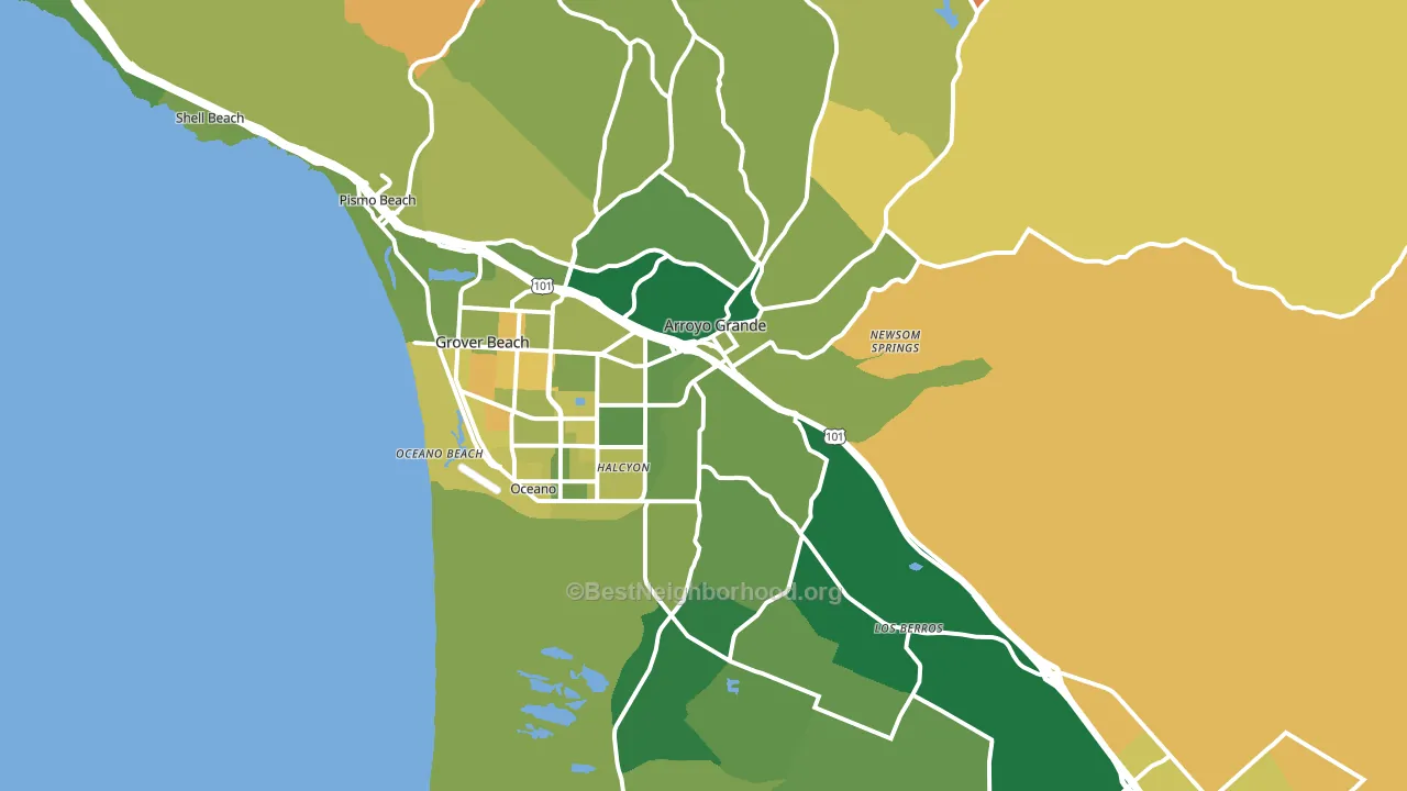 Arroyo Grande, CA block-group voter-turnout map