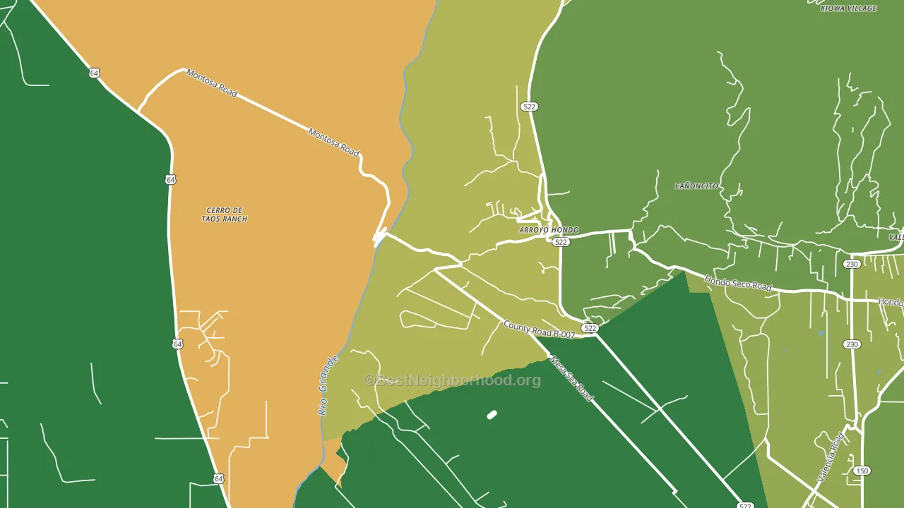Arroyo Hondo, NM block-group voter-turnout map