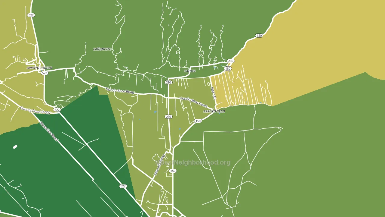 Arroyo Seco, NM block-group voter-turnout map