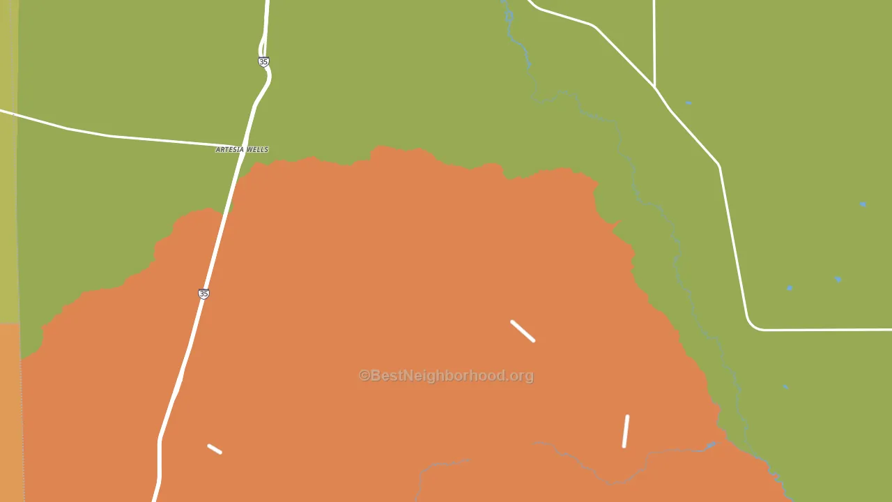 Artesia Wells, TX block-group voter-turnout map