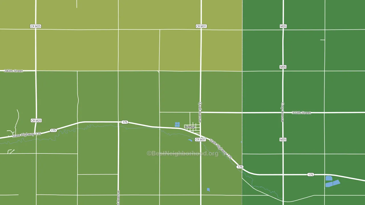 Arthur, IA block-group voter-turnout map
