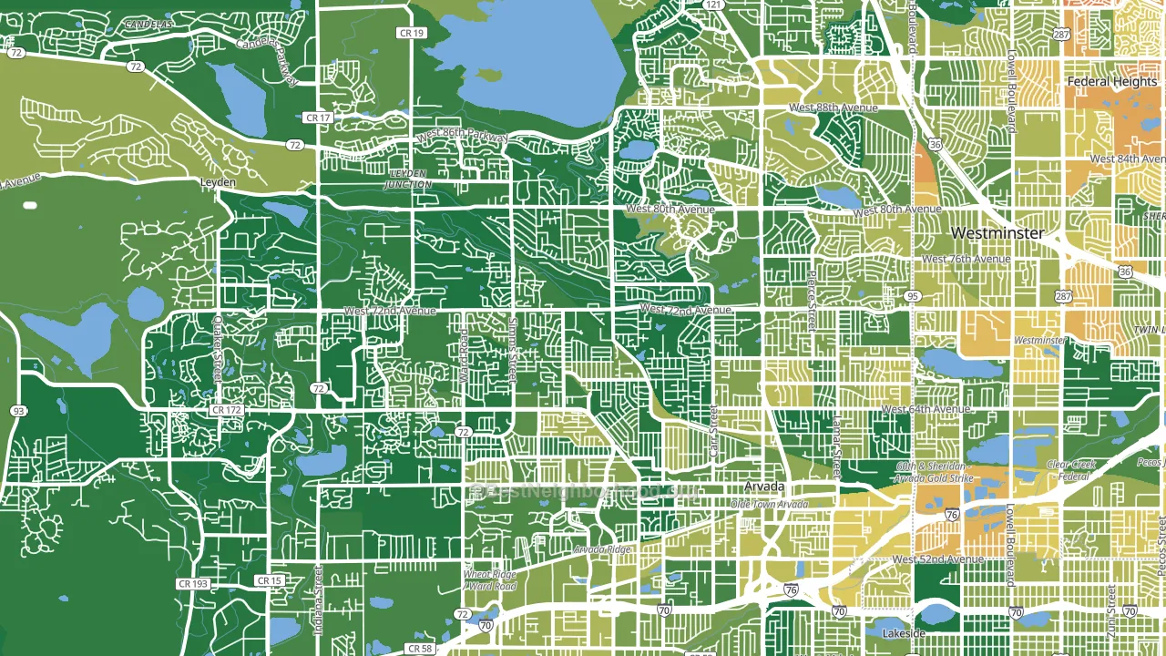 Arvada, CO block-group voter-turnout map