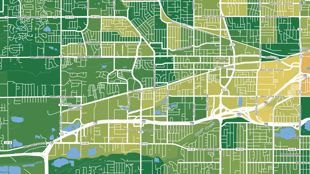 Arvada Plaza Area, Arvada, CO block-group voter-turnout map