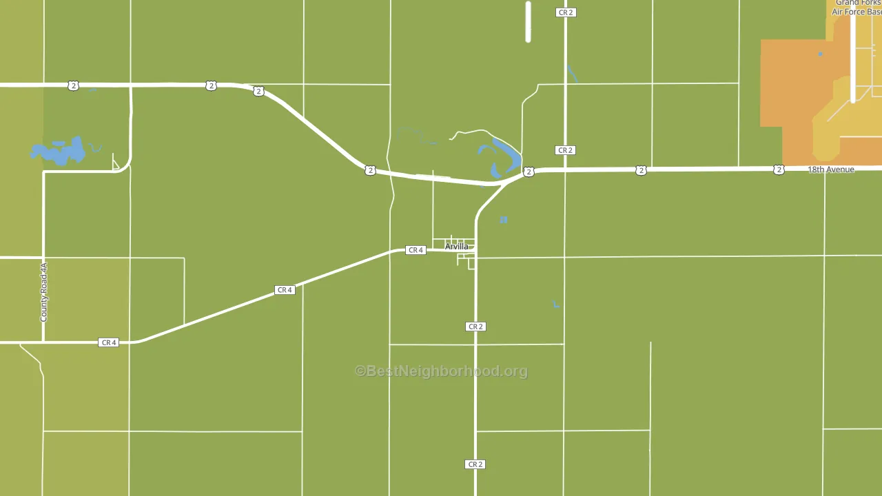 Arvilla, ND block-group voter-turnout map