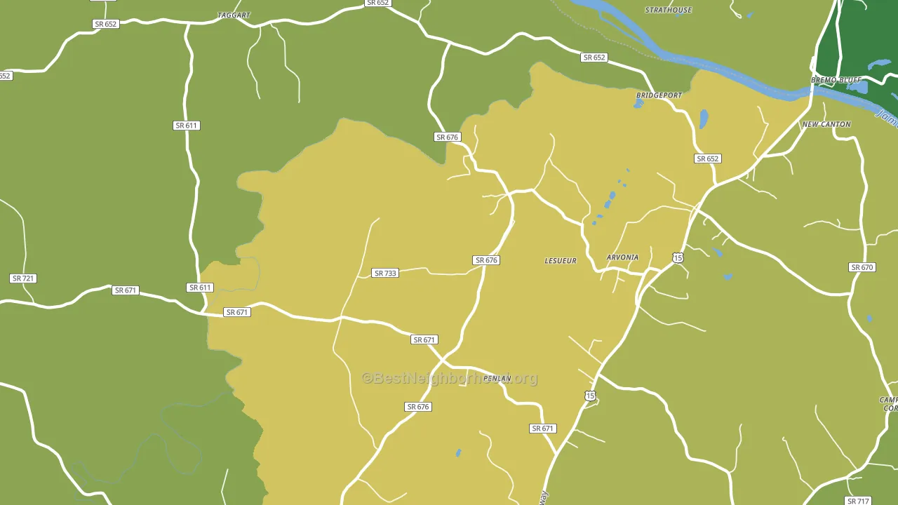 Arvonia, VA block-group voter-turnout map