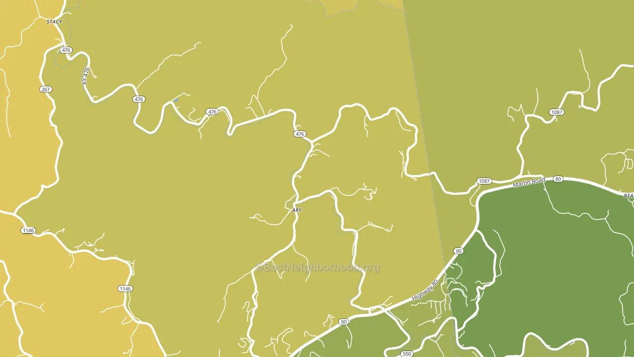 Ary, KY block-group voter-turnout map