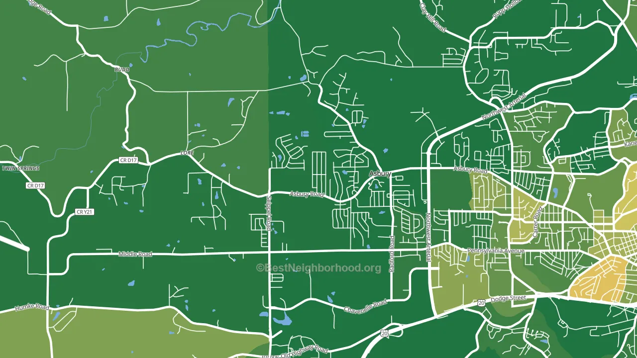 Asbury, IA block-group voter-turnout map