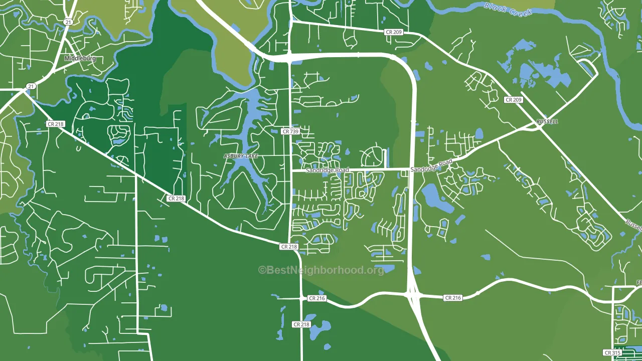 Asbury Lake, FL block-group voter-turnout map