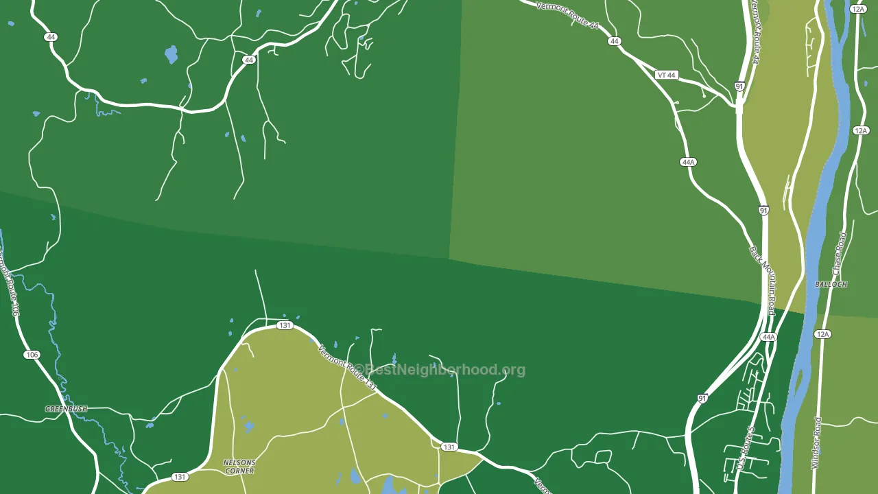 Ascutney, VT block-group voter-turnout map