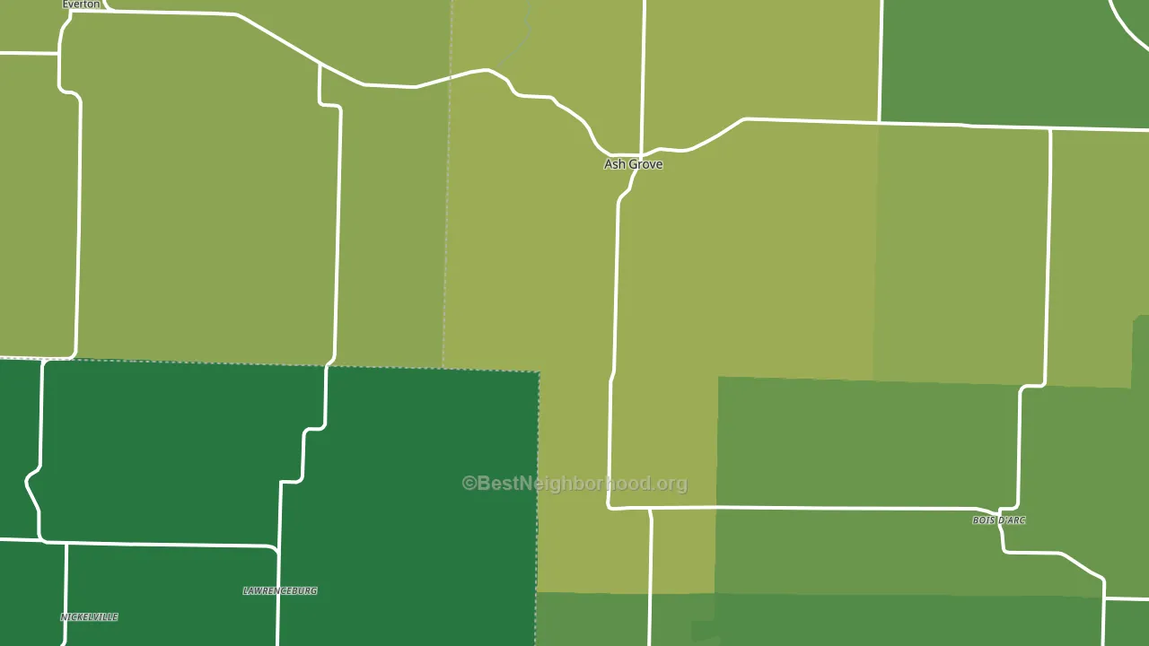 Ash Grove, MO block-group voter-turnout map