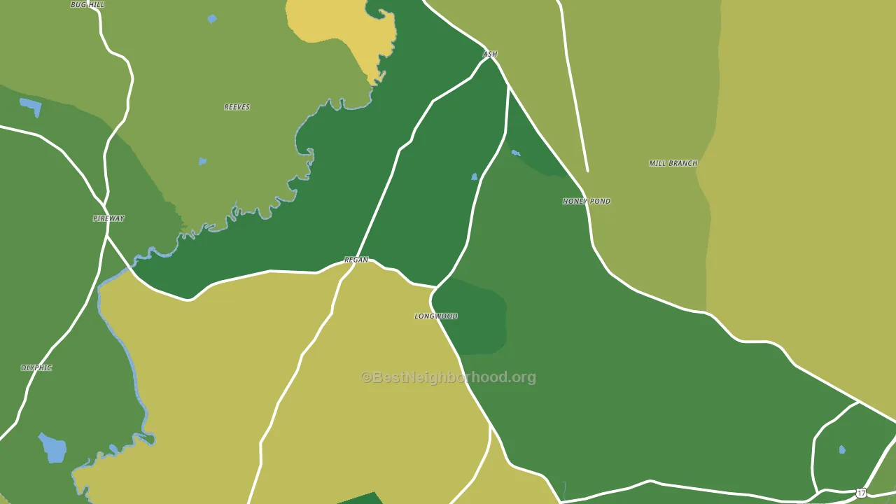 Ash, NC block-group voter-turnout map
