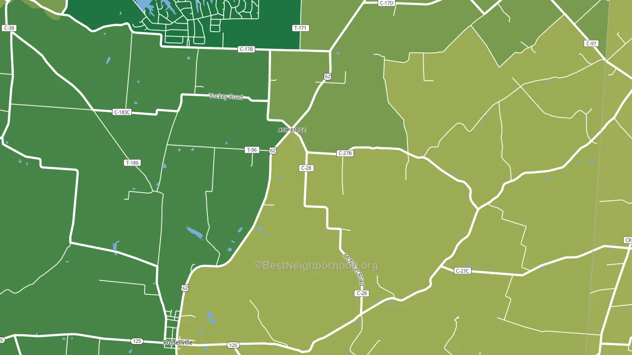 Ash Ridge, OH block-group voter-turnout map