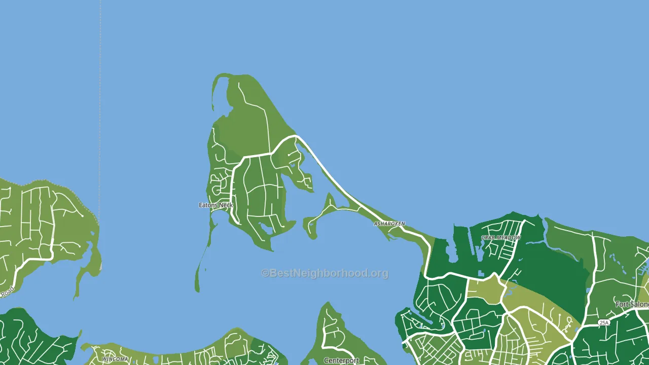 Asharoken, NY block-group voter-turnout map
